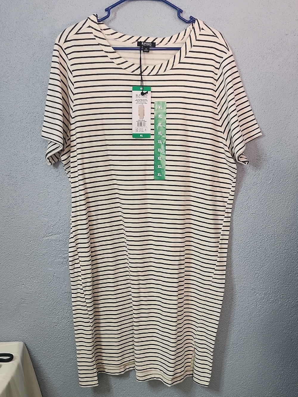 Buffalo David Bitton Black & White Striped Tee Dress